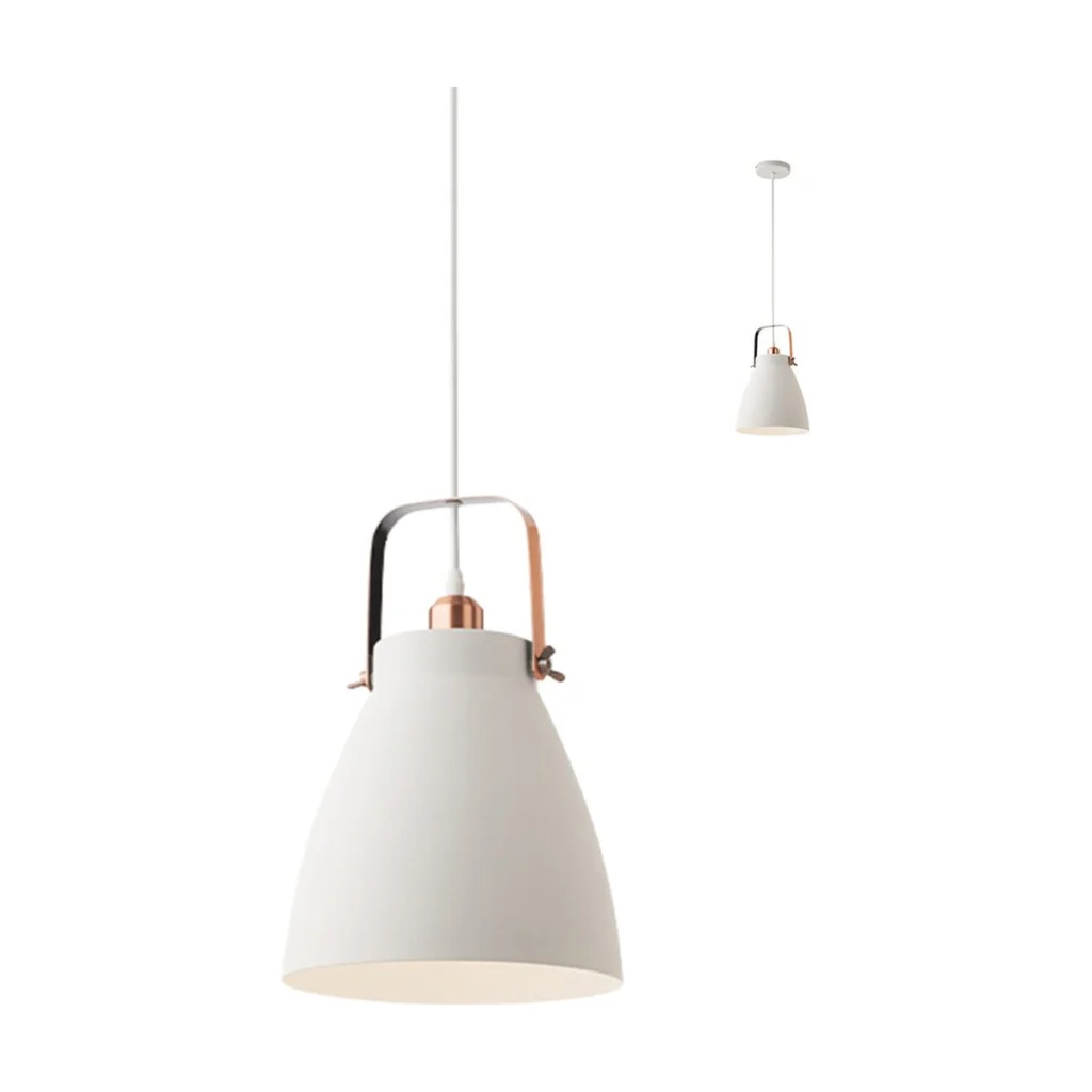 Suspensie ARNE 01-1311, alb mat cu detalii cupru, 1XE27, Smarter