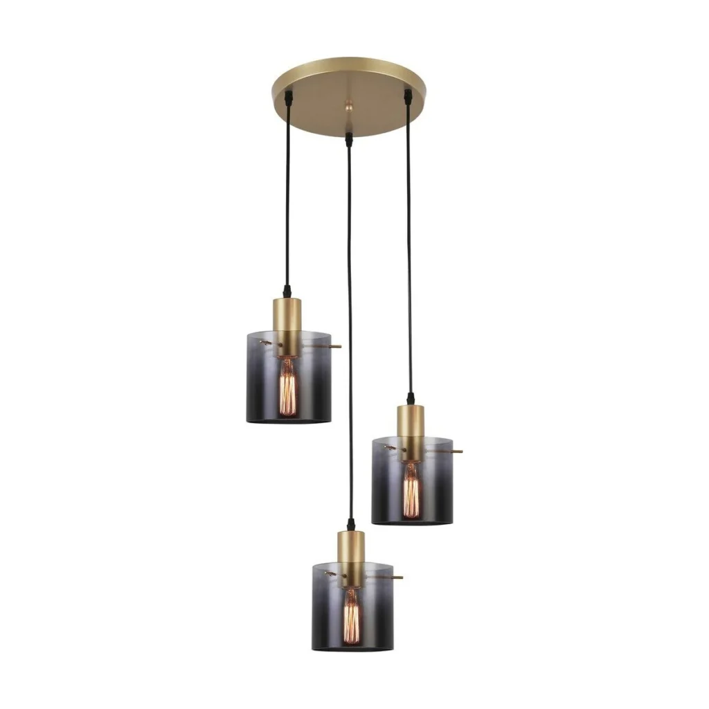 Suspensie Donati auriu sticla fumurie 3XE27 5223 Rabalux