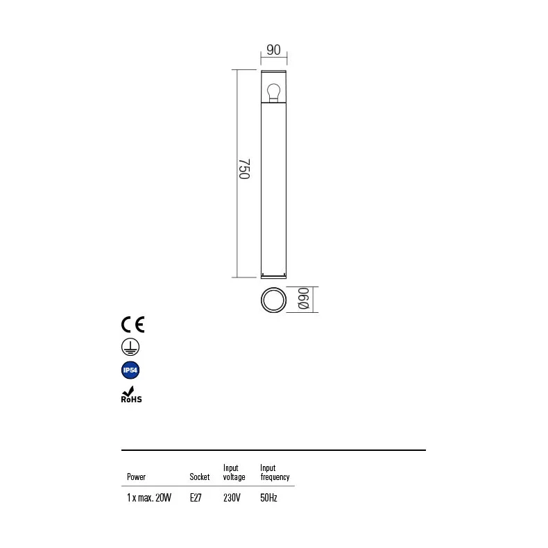 Stalp pentru exterior FRED 90116 Redo Outdoor