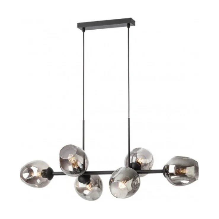 Lustra interior Pierce 6xE27 negru-fumuriu 01-2620 Smarter