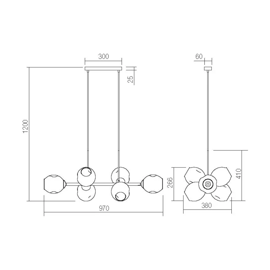 Lustra interior Pierce 8xE27 auriu-cognac 01-2621 Smarter