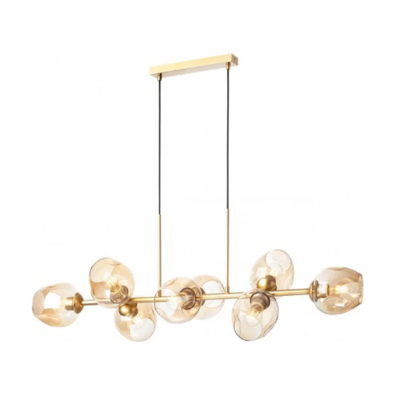 Lustra interior Pierce 8xE27 auriu-cognac 01-2621 Smarter