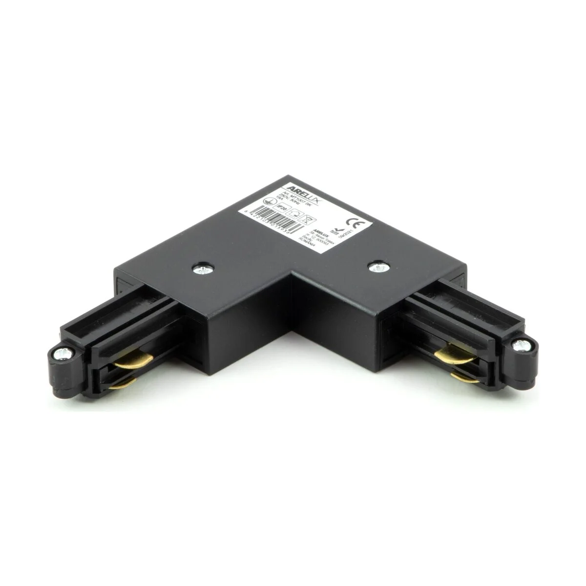 Conector in L MT1007 dreapta 1 circuit 250V/16A negru/alb