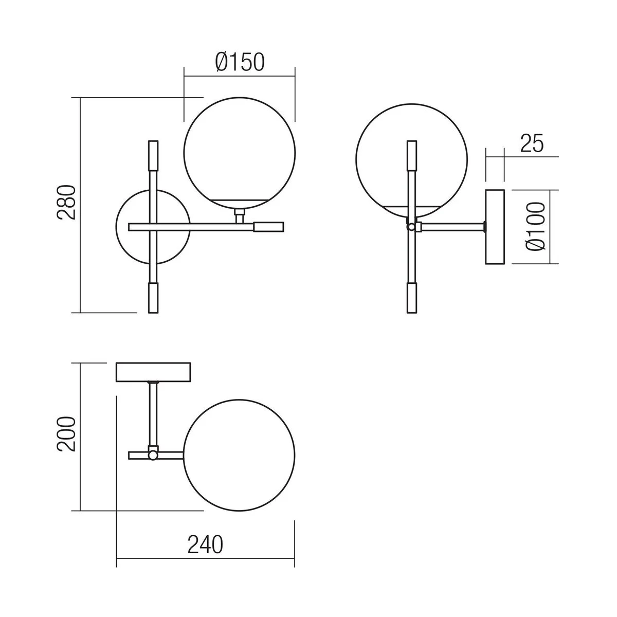 Aplica Essential 1xE14 Negru Auriu 01-2944 Smarter