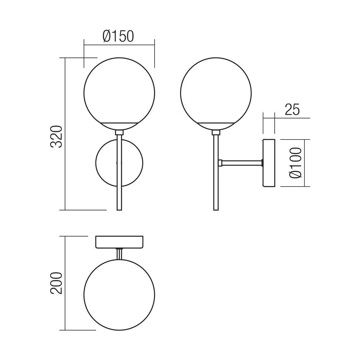 Aplica Mundi aurie sticla ambra 1xE14 01-2942 Smarter
