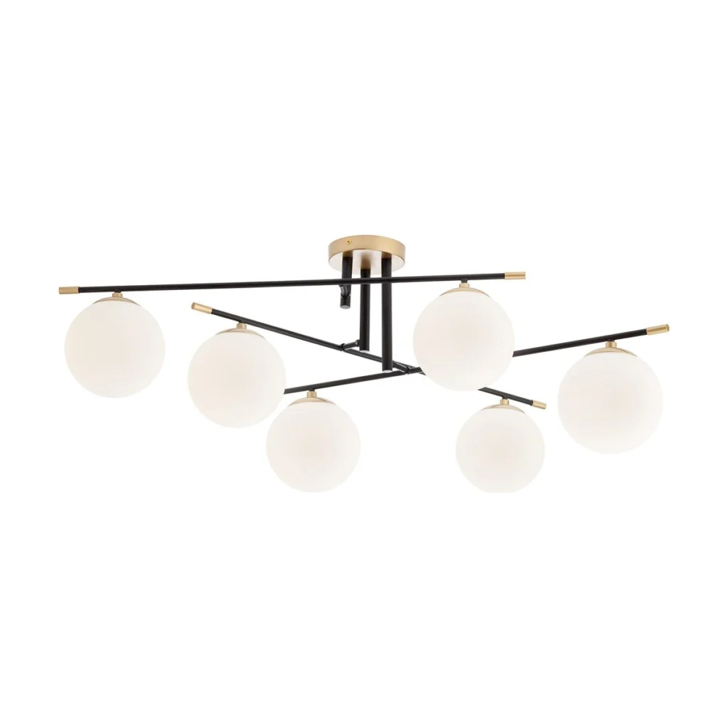 Lustra Essential cu globuri 6xE14 negru auriu 01-2948 Smarter