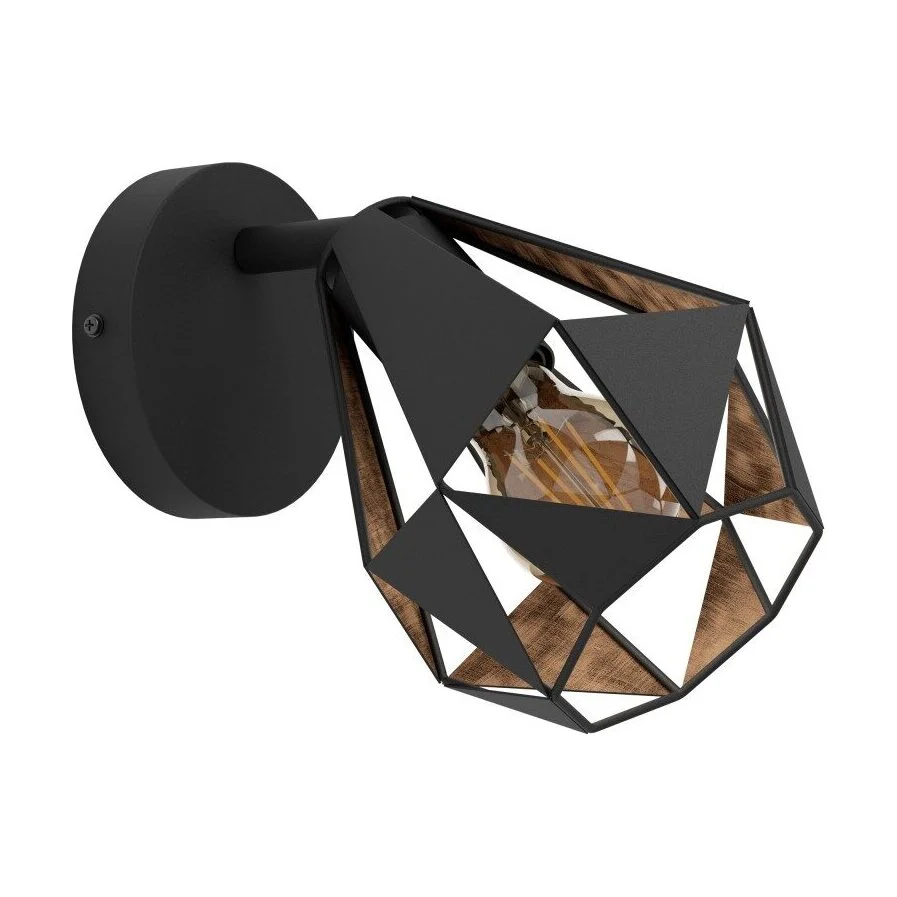 Aplica vintage Carlton negru-wenge 43715 Eglo