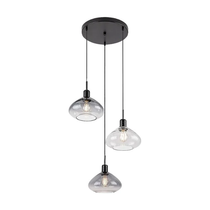 Lustra sticla fumurie Dvora 3XE27 72023 Rabalux