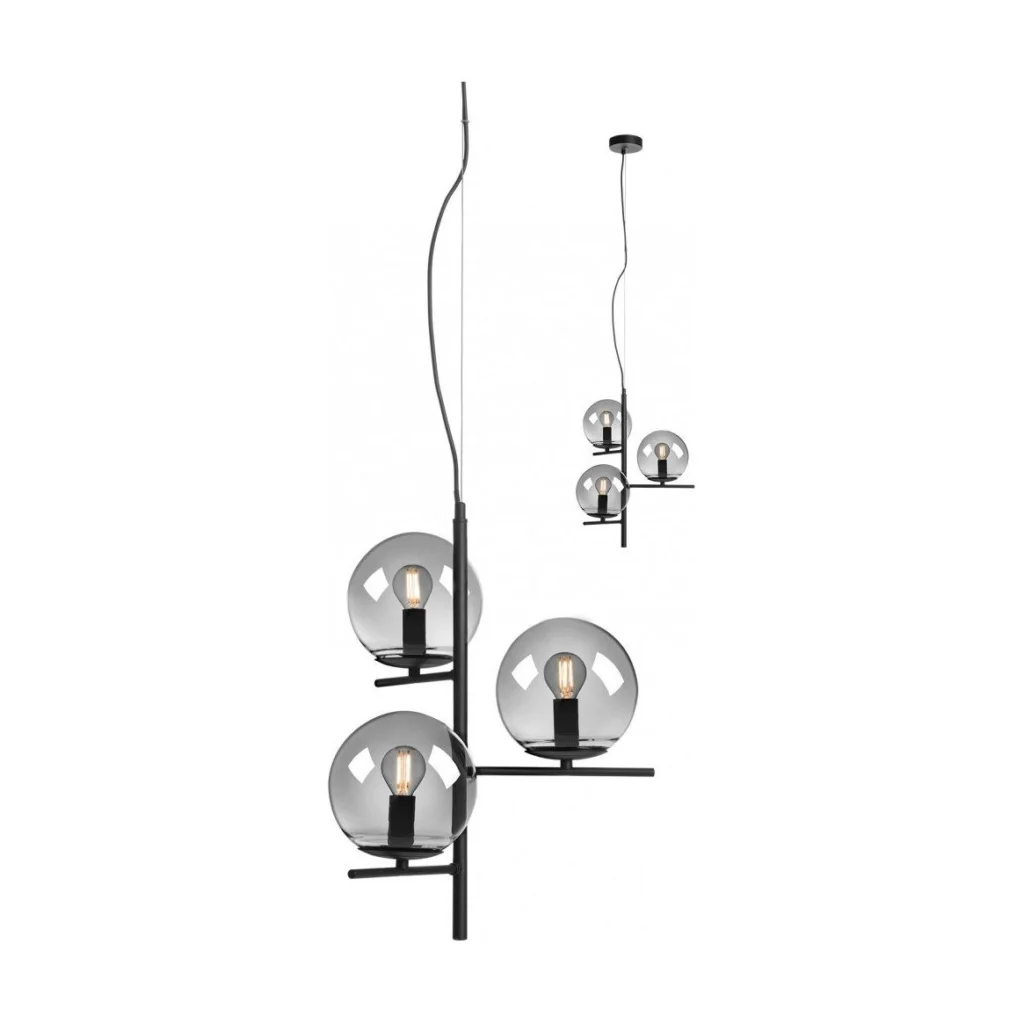 Lustra BOLDY pentru interior 3x28W E14 BLACK/SMOKEY 01-3072 Smarter