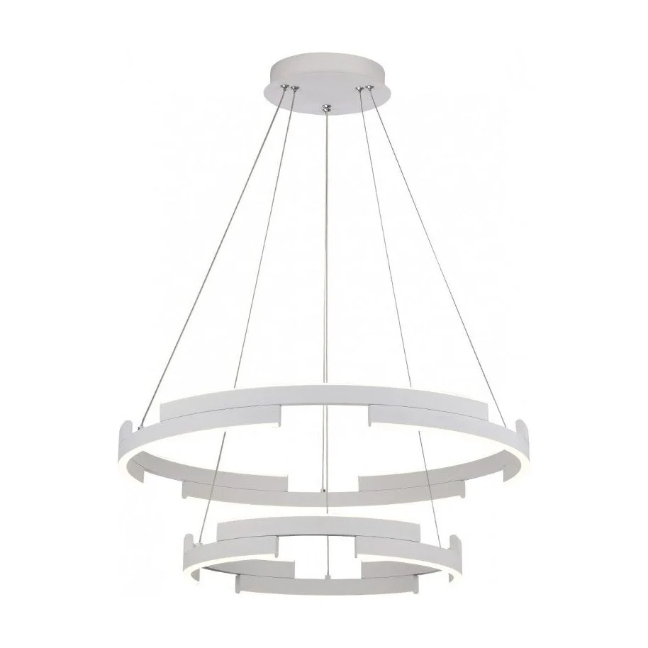 Lustra LED CASTLE 60W 3000K D600+400 Alb Mat 01-3177 Smarter
