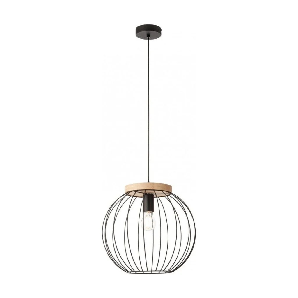 Pendul vintage Trellis negru lemn natur 1x42W E27 01-3136 Smarter