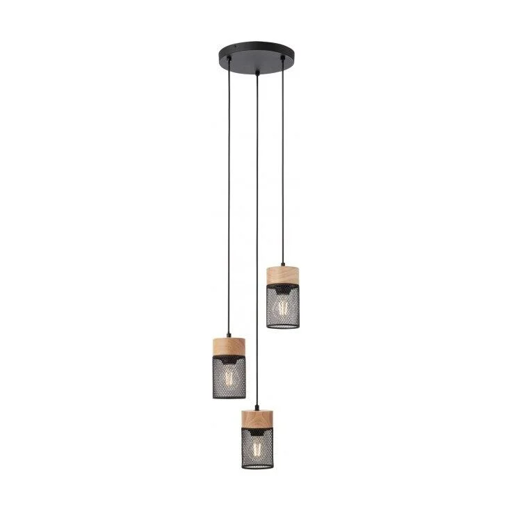 Lustra Stem lem natur, metal negru, 3x42W E27 01-3142 Smarter