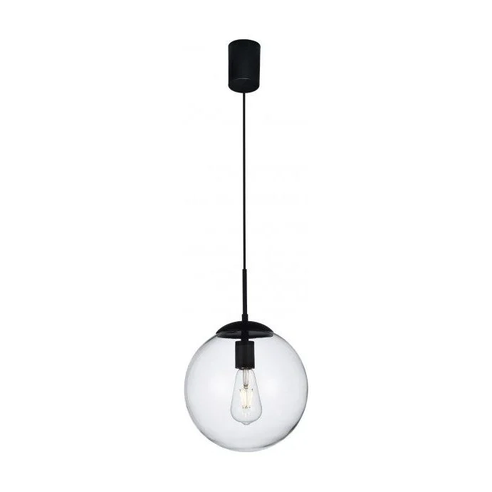 Lustra Global cu glob tranparent 1X42W E27 D250 01-3168 Negru Smarter