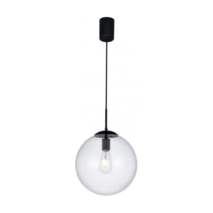 Lustra Global cu glob tranparent 1X42W E27 D300 01-3170 Negru Smarter