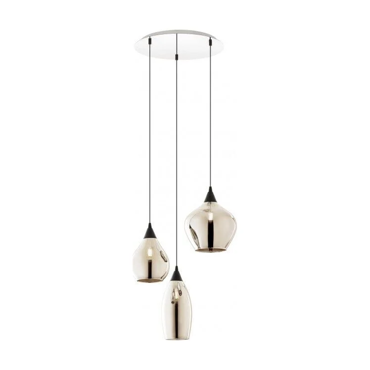 Suspensie TANNER sticla fumurie 3x28W E14 01-3192 Smarter