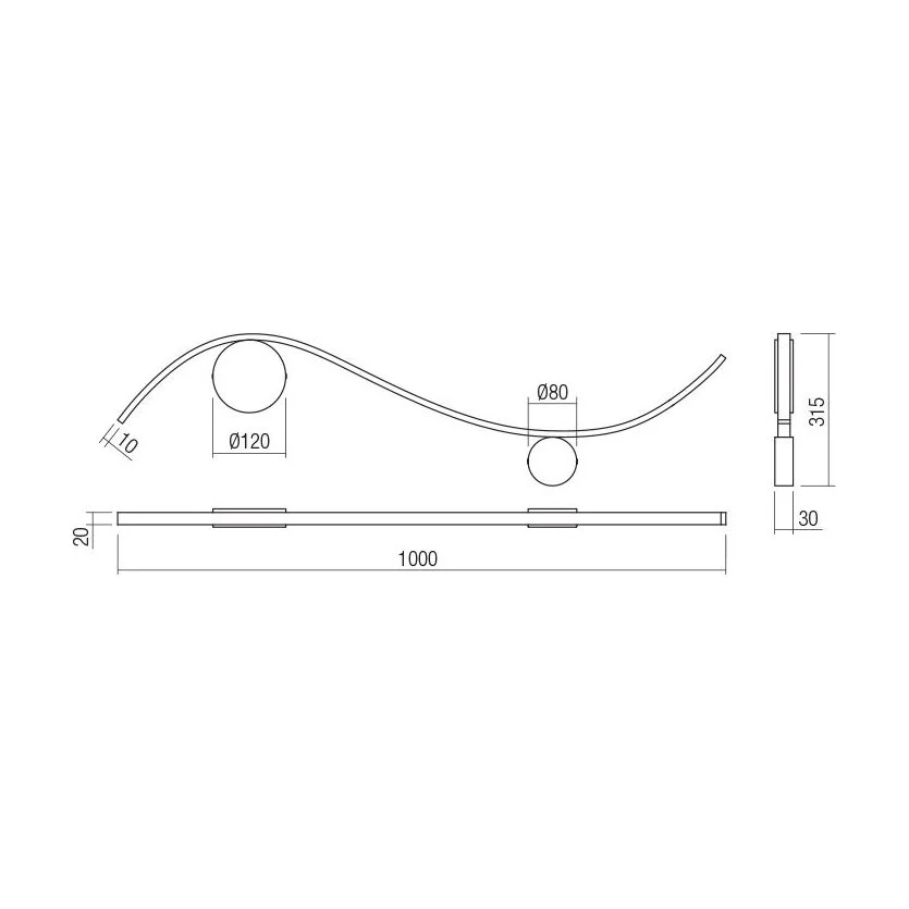 Aplica LED Wave 11W 3000K D1000 finisaj alama mat 01-3112 Smarter