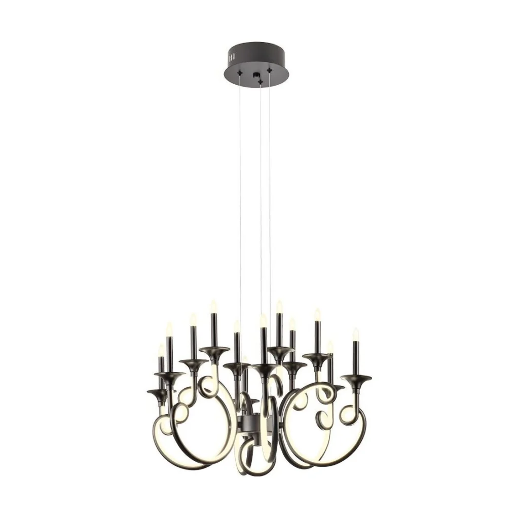 Candelabru LED Chateau negru 69W 3000K 7600 lm ICH C12 22 Incanti