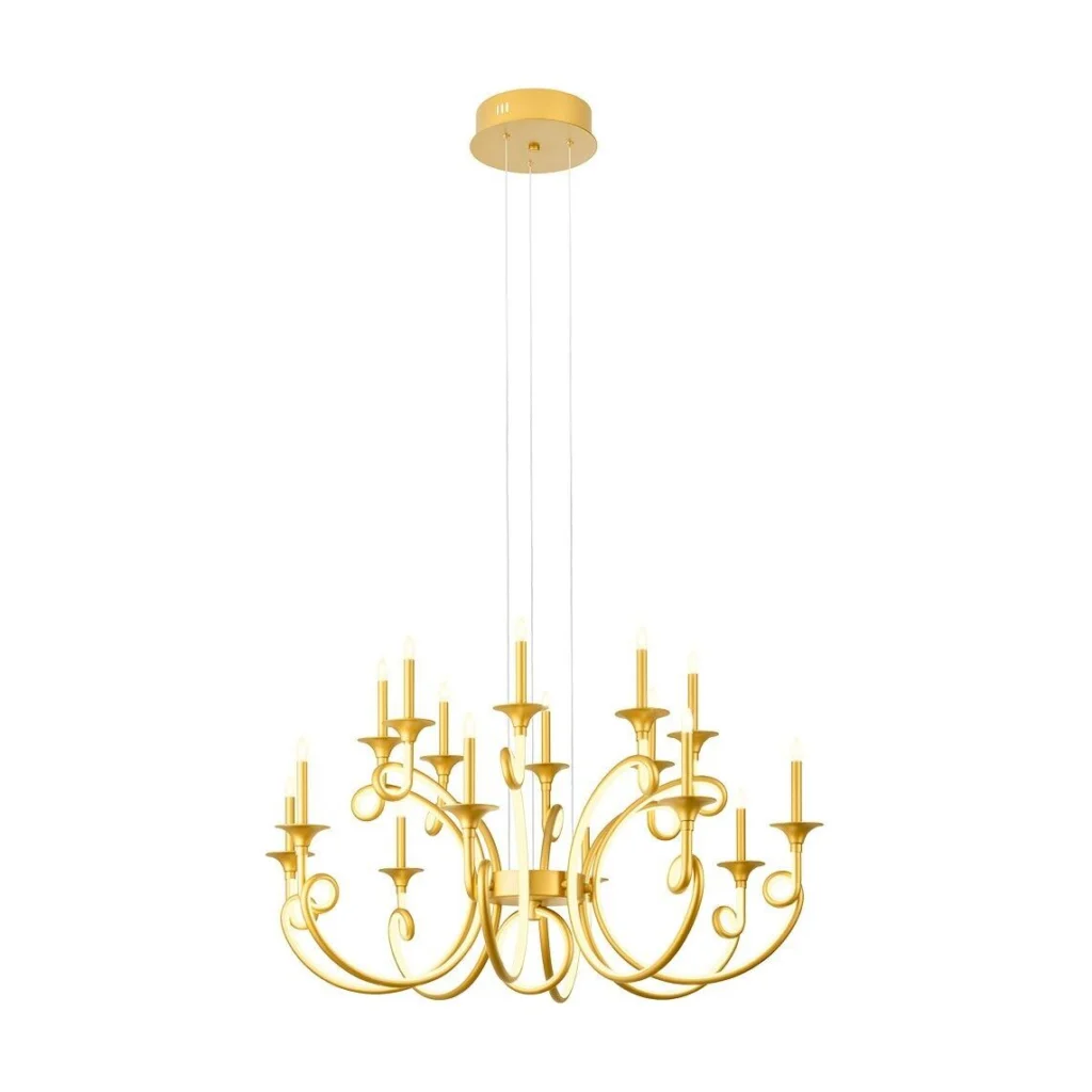 Candelabru LED Chateau auriu 119W 3000K 13160 lm ICH C16 11 Incanti
