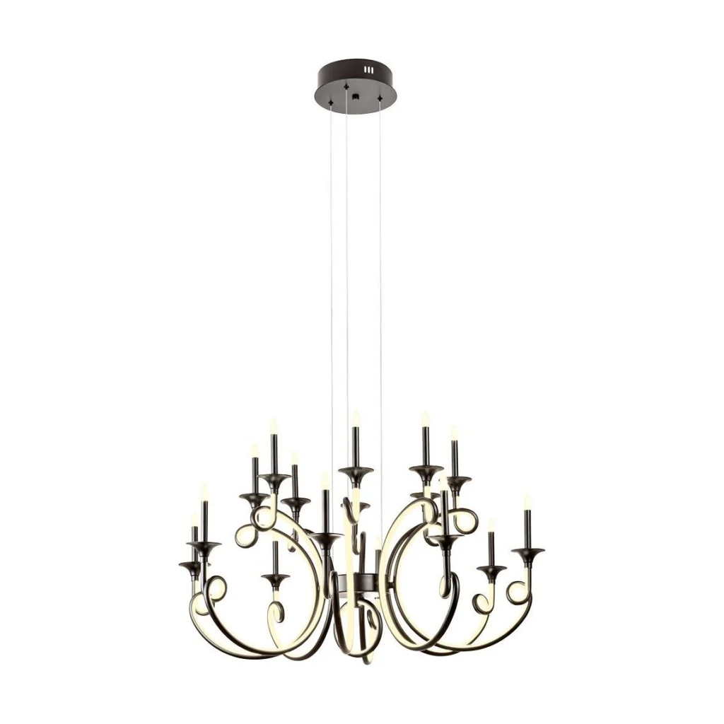 Candelabru LED Chateau negru 119W 3000K 13160 lm ICH C16 22 Incanti