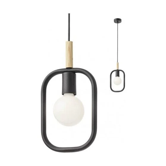 Pendul Aeris 1 x E27, finsaj negru 01-2407 Smarter