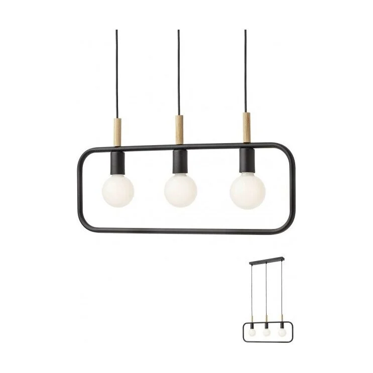 Suspensie Aeris 3 x E27, finsaj negru 01-2408 Smarter