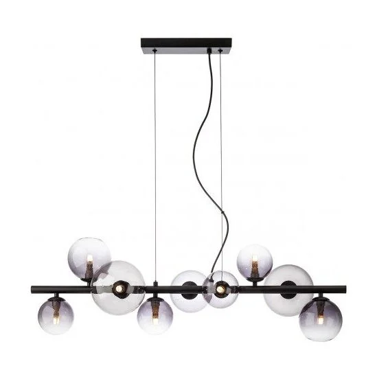Lustra Astra 01-3989, 9 x G9, negru + fumuriu, moderna