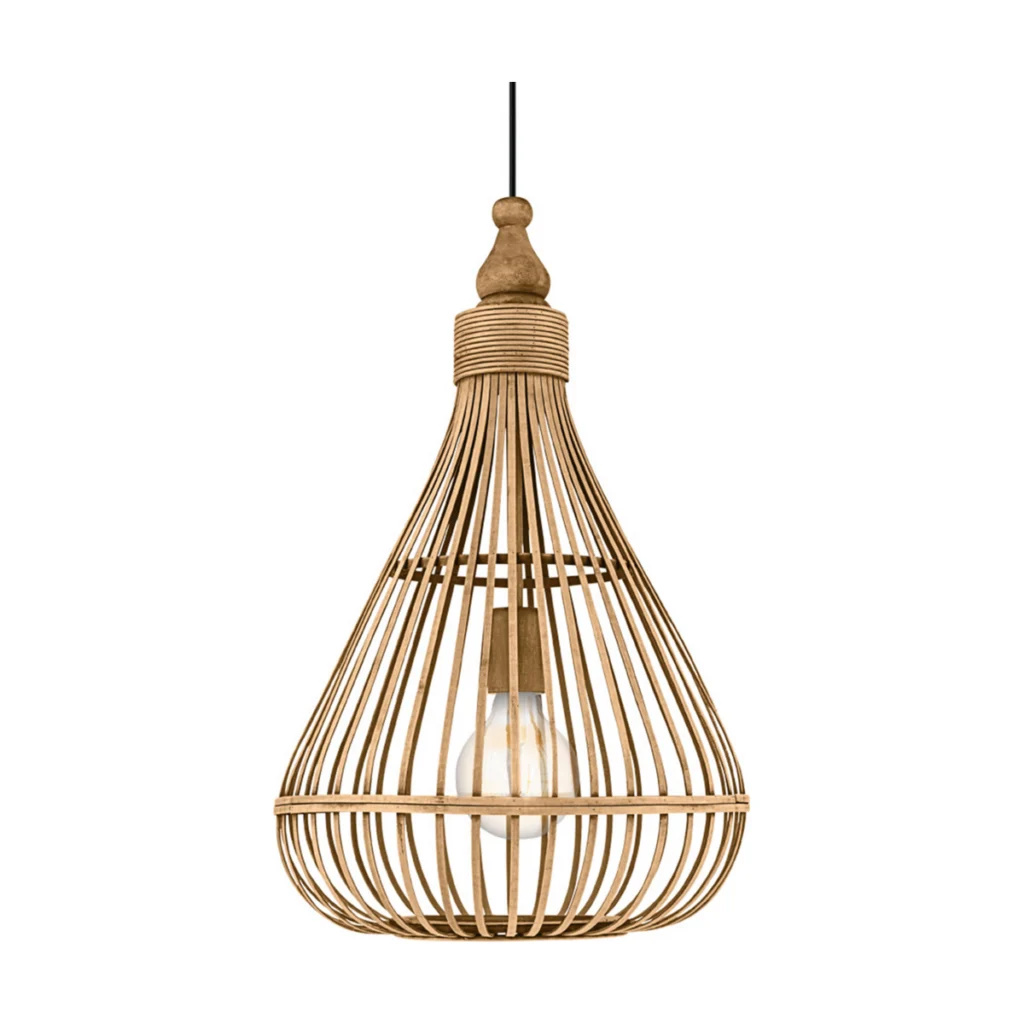 Lustra lemn Amsfield 49772, 1 x E27, negru + natur, vintage
