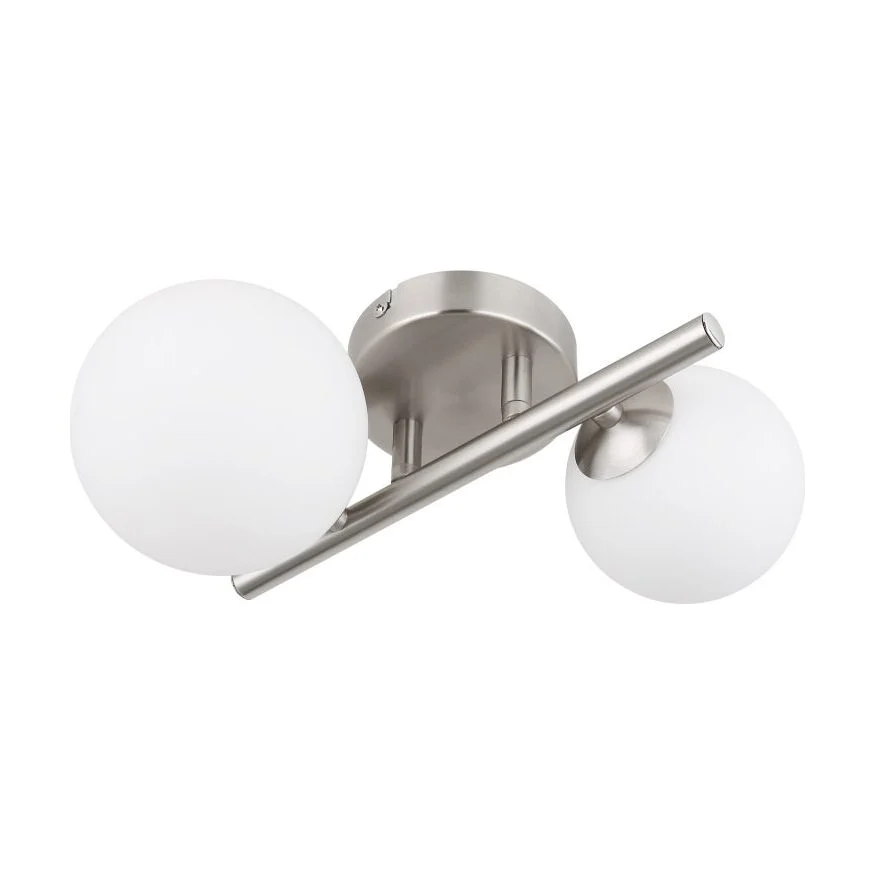 Aplica din metal RIHA nichel mat, sticlă alb 56140-2W Globo