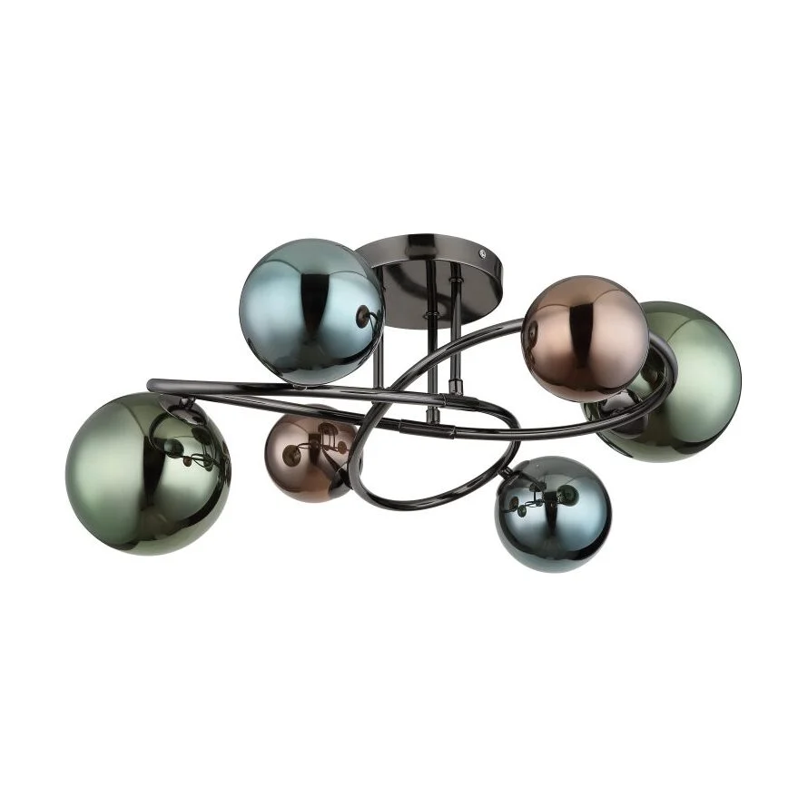 Plafoniera RIHA metal gri mat sticla bronz, verde, petrol 56142-6D Globo