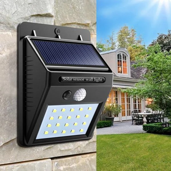 Aplica / Lampa solara LED 20xSMD 3W 6500K 60 lm IP65 cu senzor de amurg incorporat