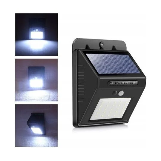 Aplica / Lampa solara LED 20xSMD 3W 6500K 60 lm IP65 cu senzor de amurg incorporat