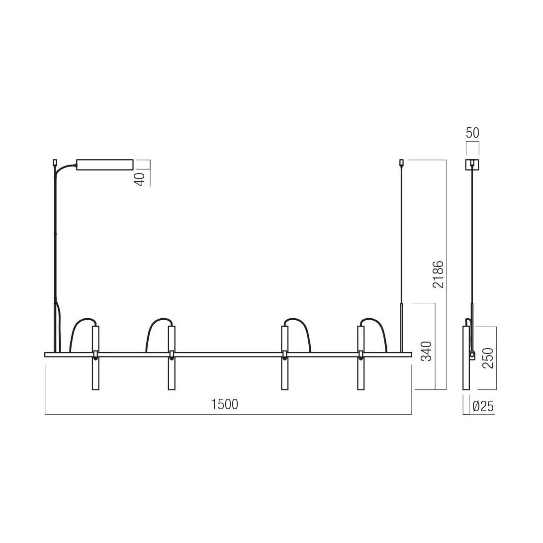 Suspensie Redo Praxi LED 28.5W, 2700K, 1581 lm, Foggy Nickel 01-4276