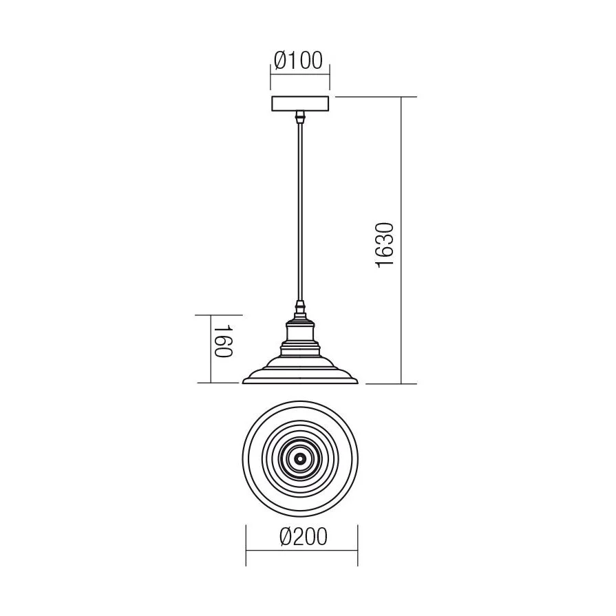 Suspensie Spinner 01-1293, 1 x E27, industrial