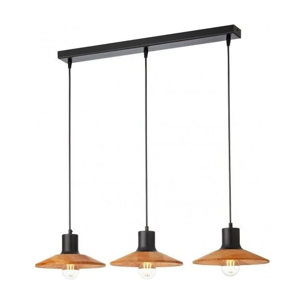 Lustra Smarter Fresno, metal si lemn multistrat, 3XE27, L.83 cm, 01-4056