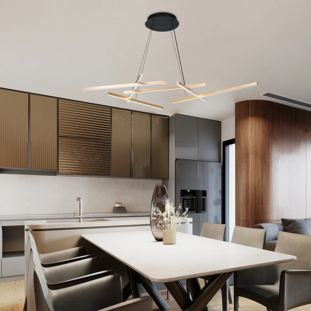 Suspensie Rabalux Severine 5x40 W alb-negru-auriu 72369