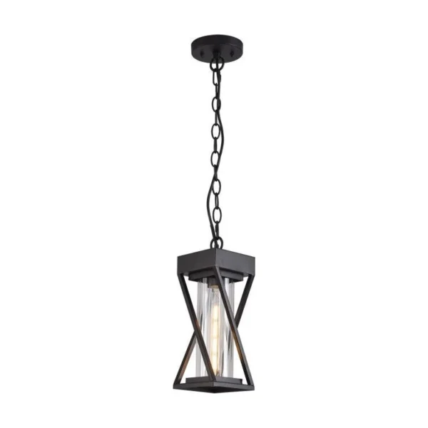 Suspensie HELENA 7, KL137005, 1xE27, negru, transparent